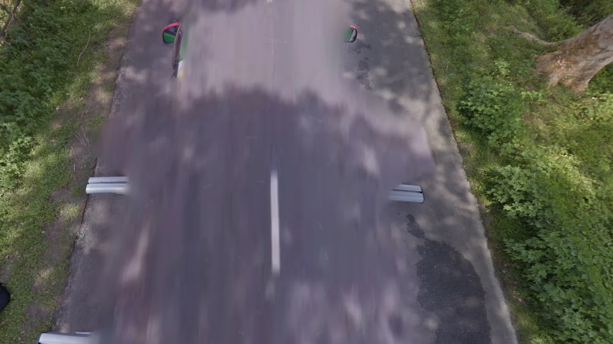 三代車紅色後照鏡與橫桿