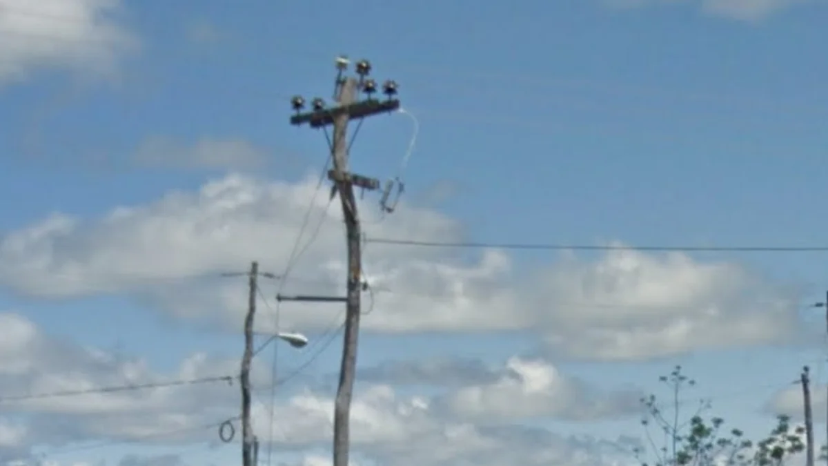 彎曲木製電線桿