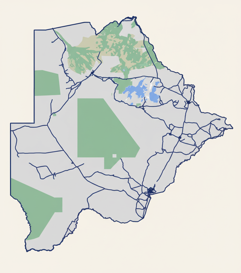 鋪設與未鋪設道路圖