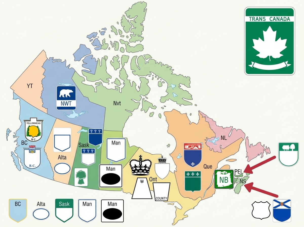 加拿大各省獨特公路盾牌