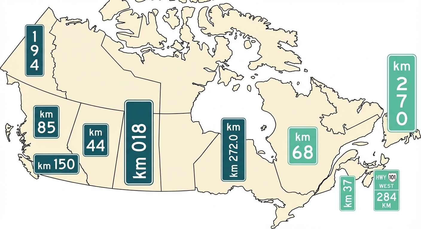加拿大各省獨特公里標誌