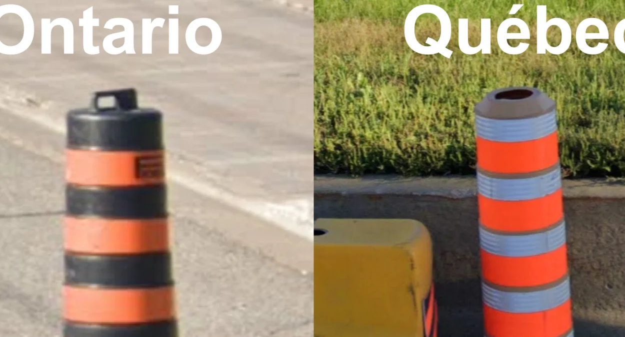 安大略省橘黑條紋交通錐