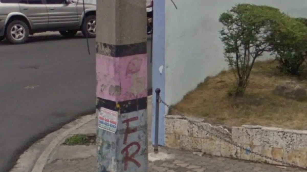 聖多明哥黑紫色電線桿標記