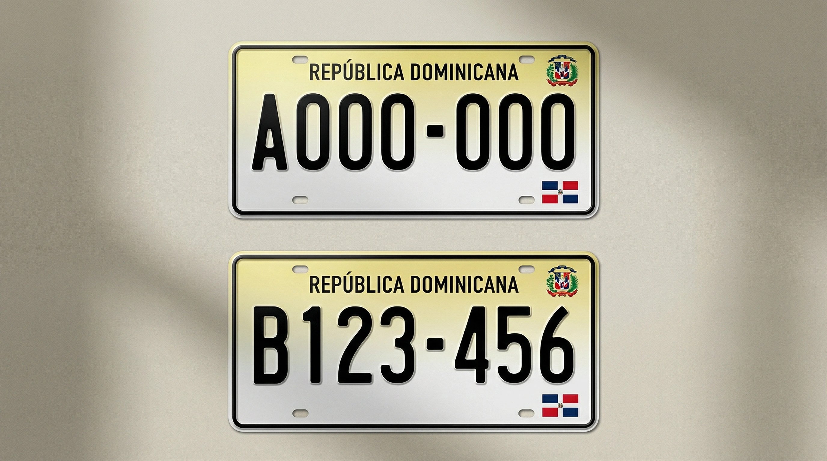 頂部淡黃色車牌