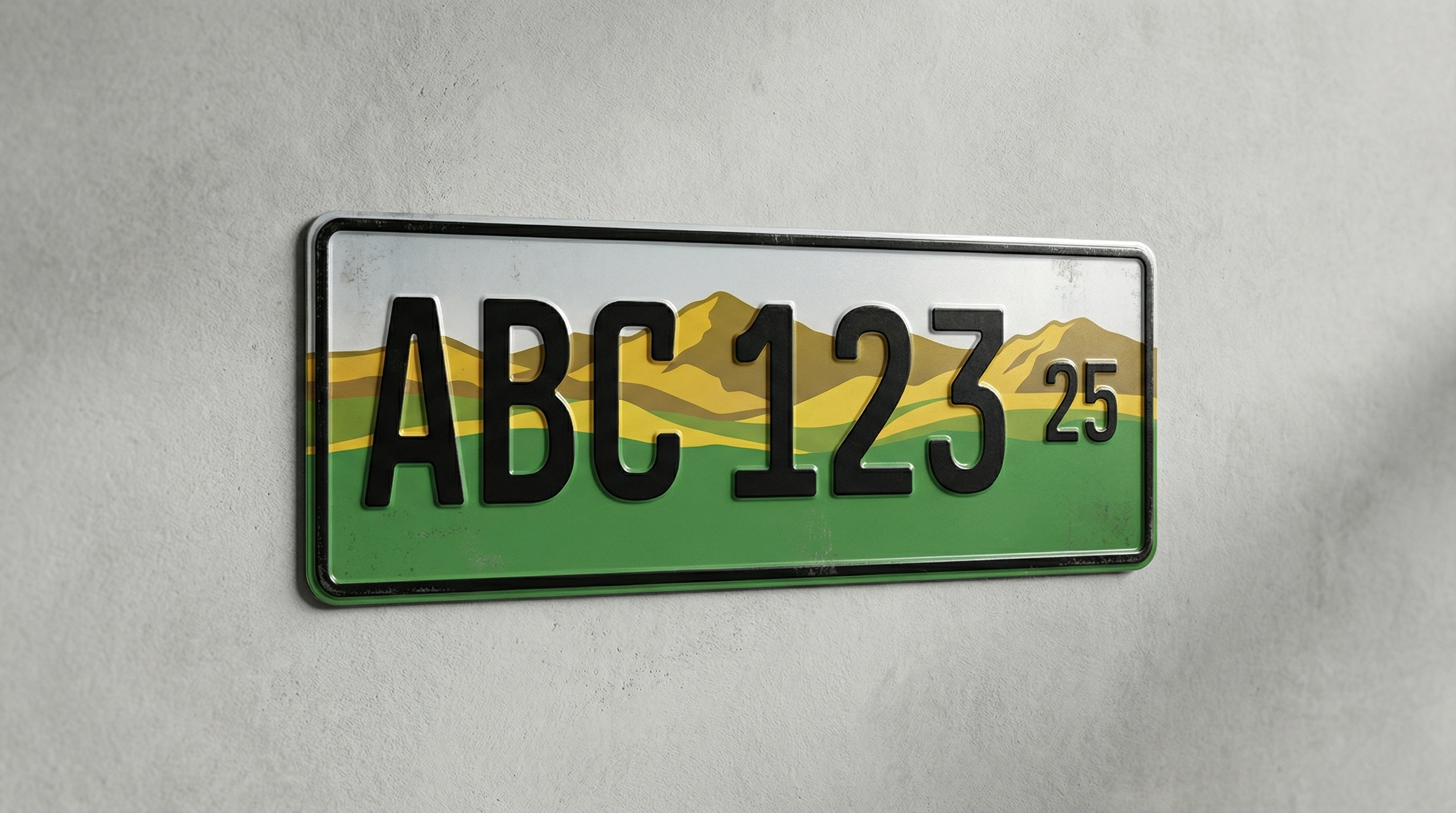 長條形綠底車牌