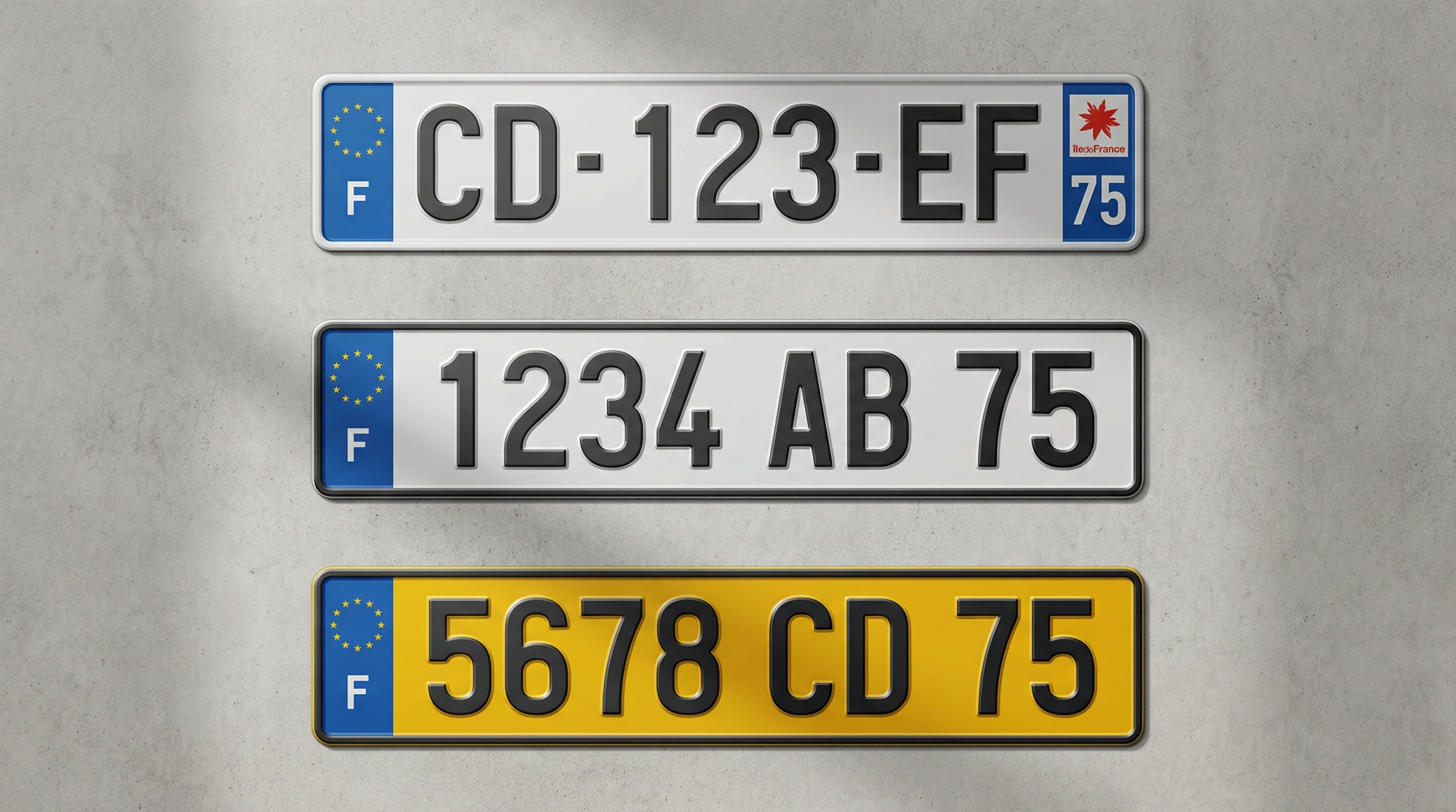 兩側藍條紋法國車牌