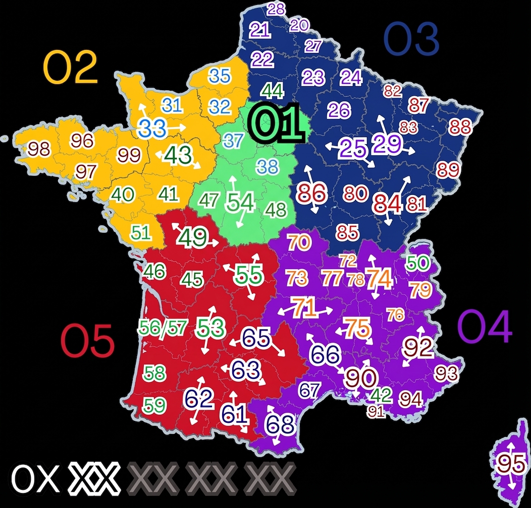 電話區號順時針分佈