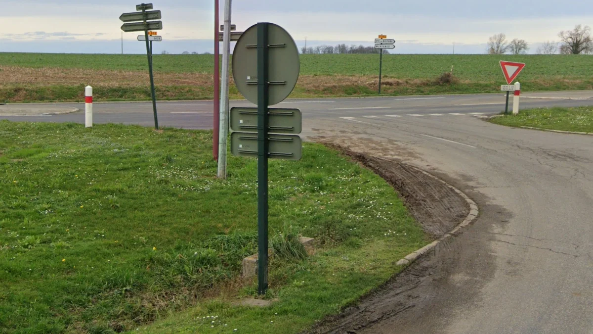 灰綠色標誌背面與深綠桿