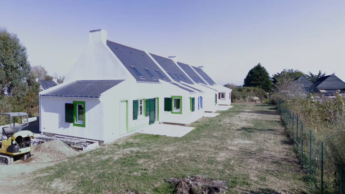 貝勒島布列塔尼彩色房屋