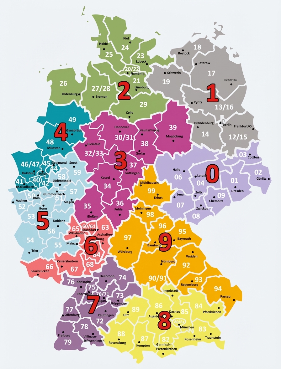 德國郵遞區號分佈