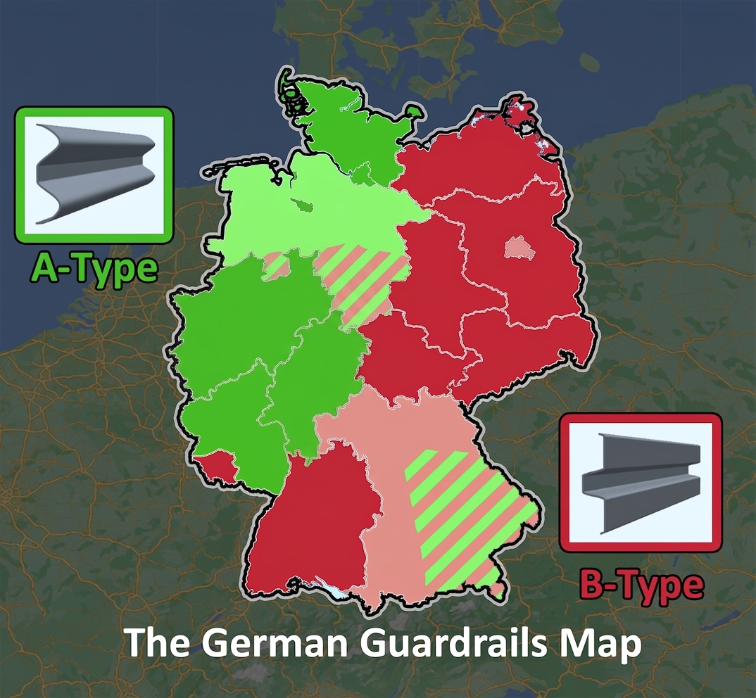 德國護欄類型分佈