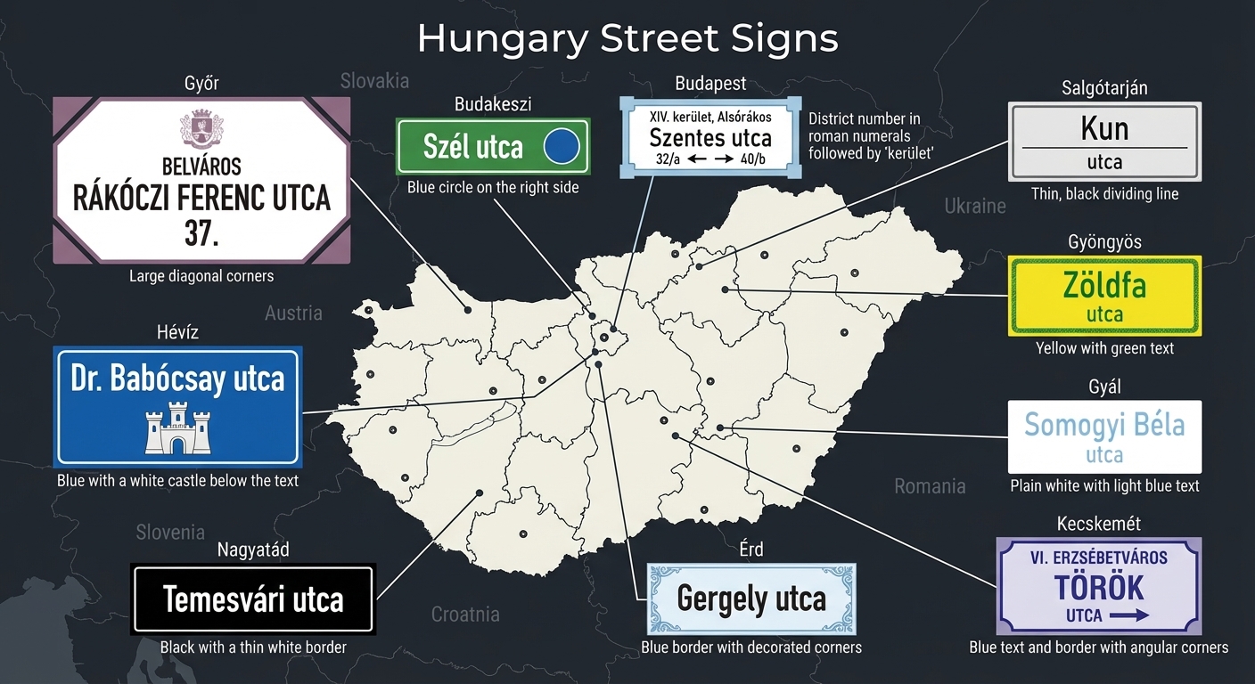 獨特城鎮街牌資訊圖