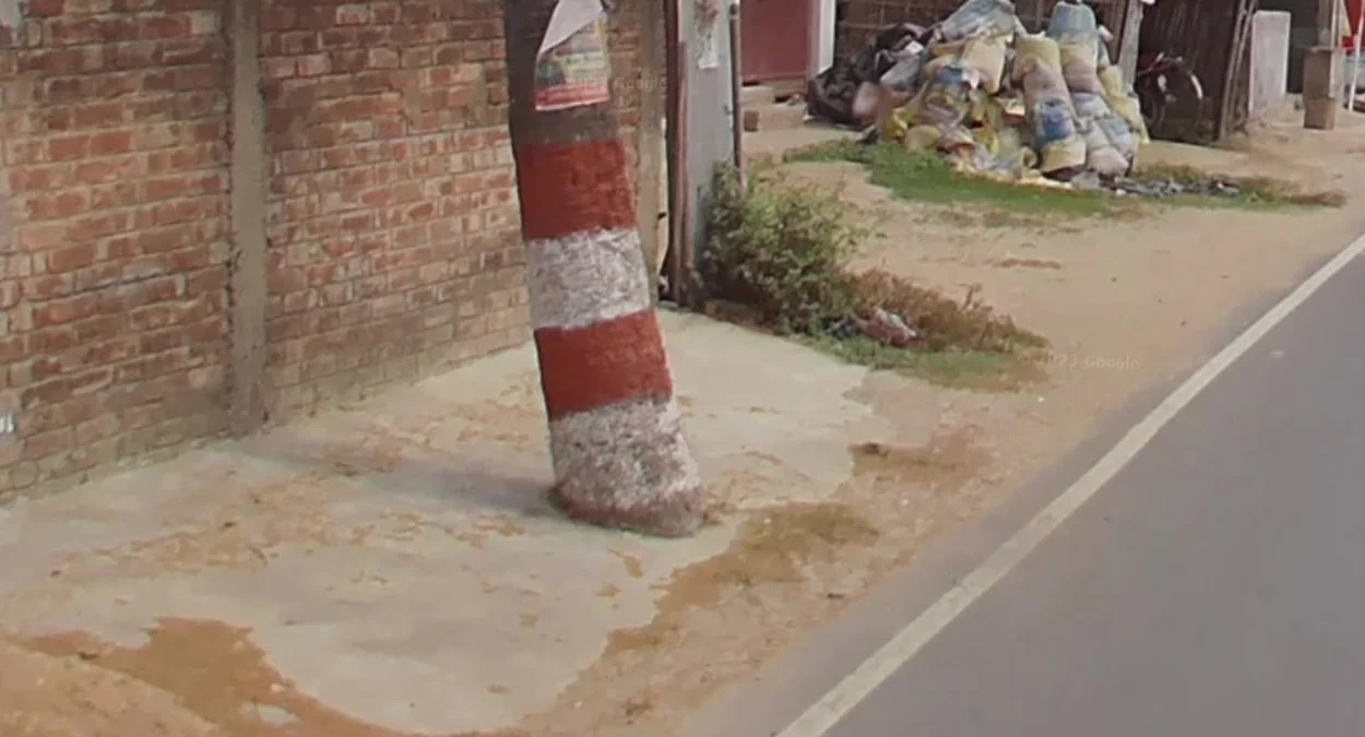 比哈爾邦紅白條紋樹木