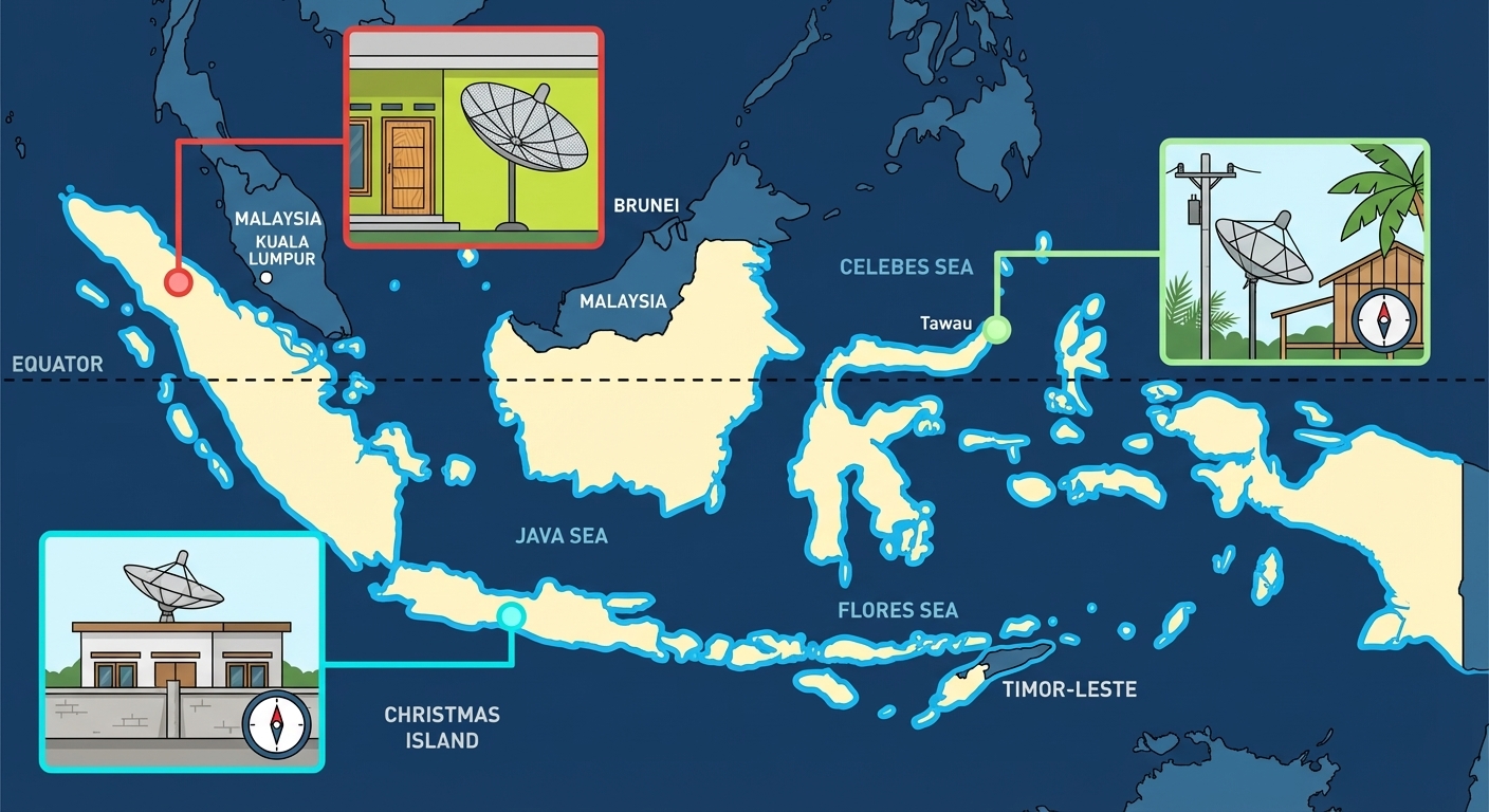 衛星天線判斷赤道位置