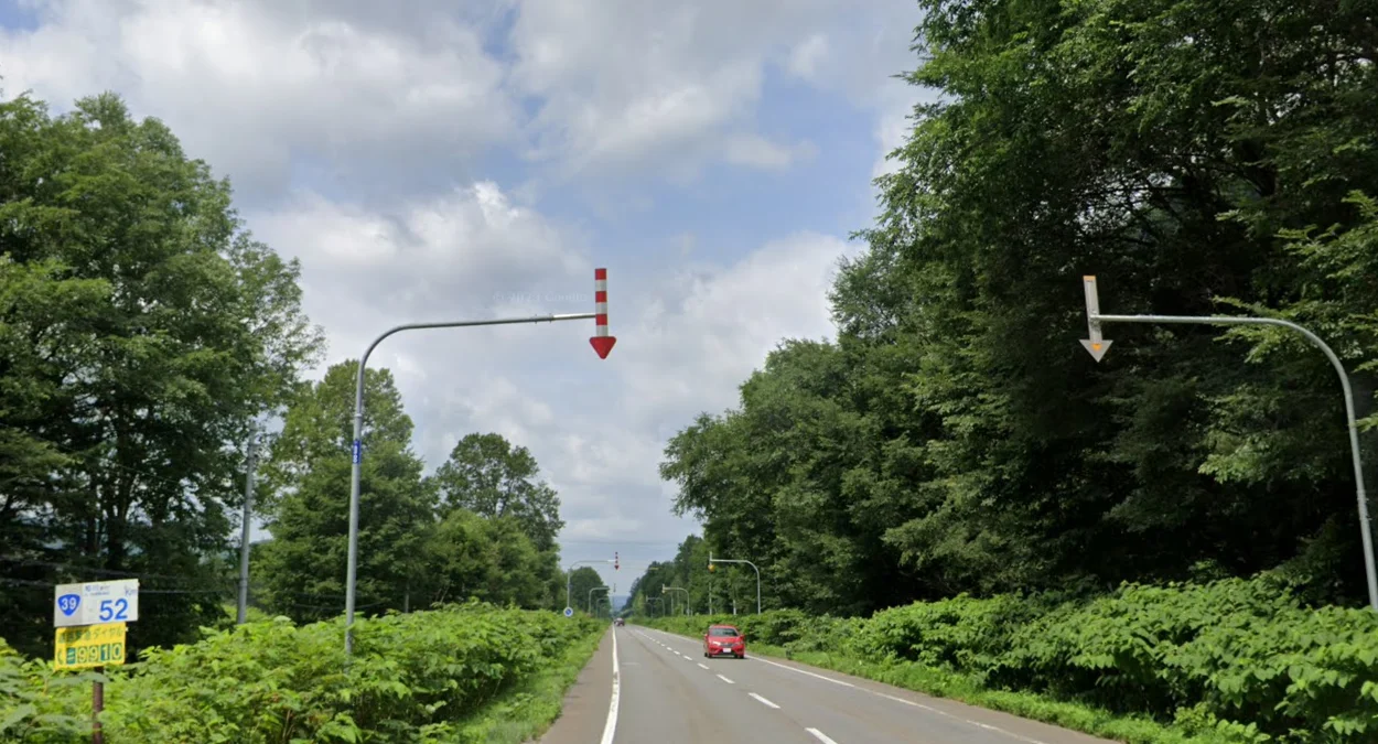 北海道雪下路肩線箭頭