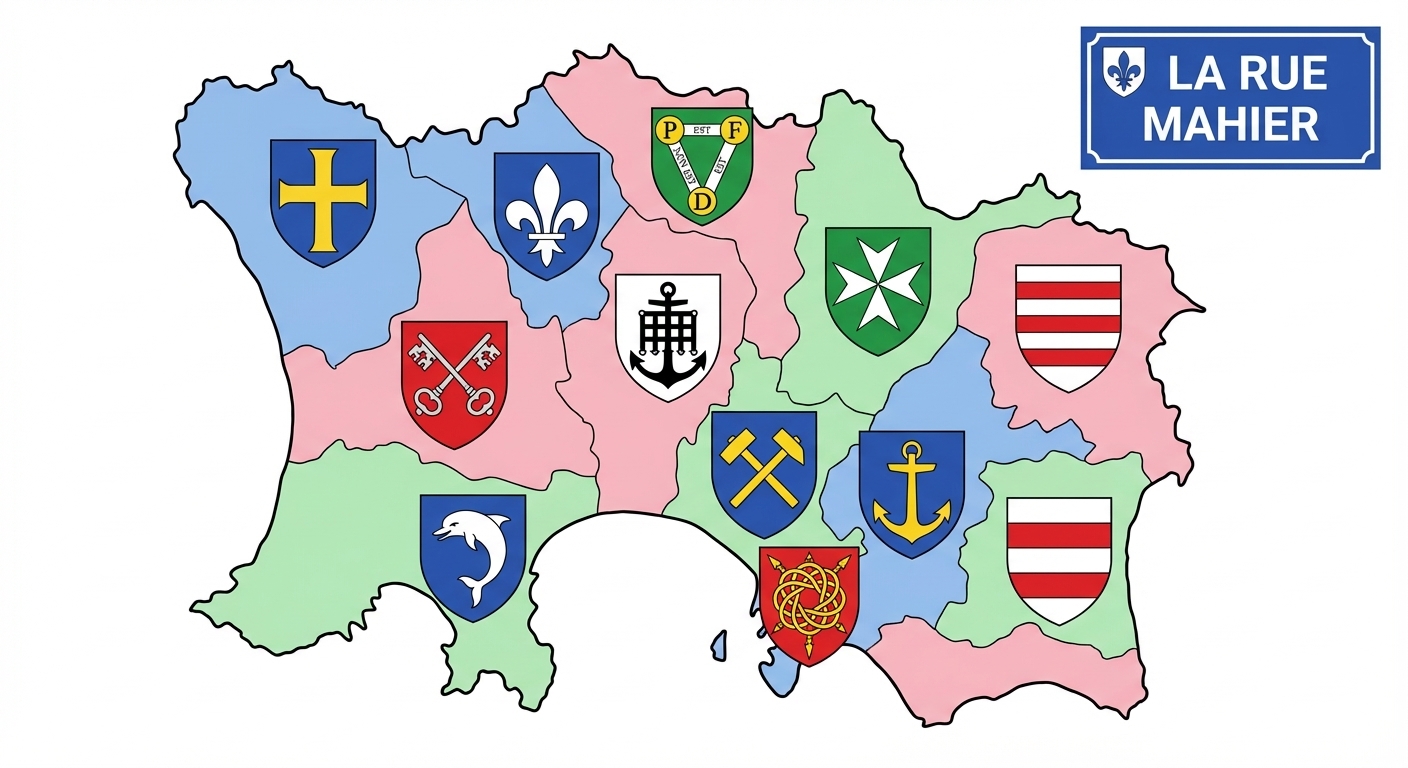 教區盾徽街道名稱標誌