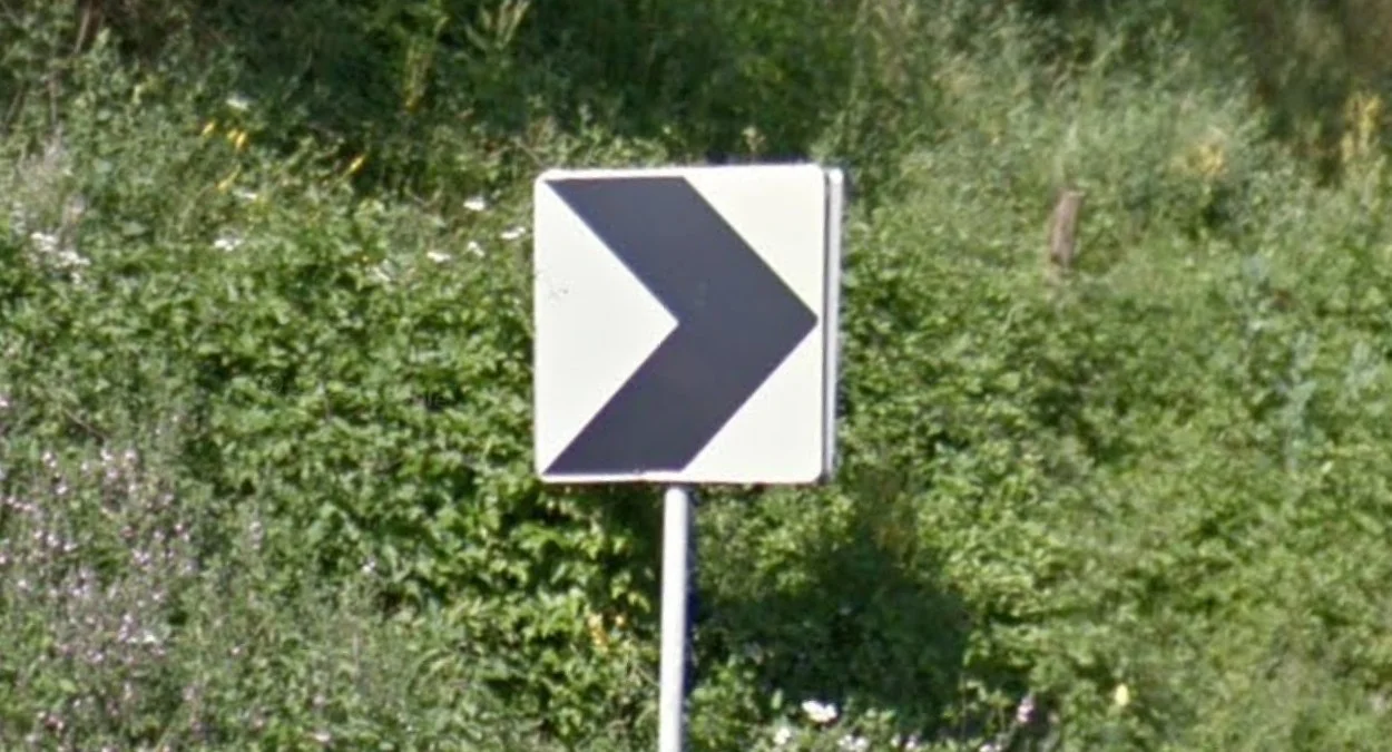 黑白或紅白V形標誌