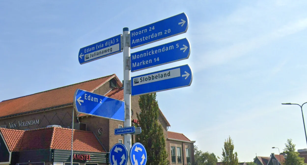 荷蘭藍白方向與自行車標誌