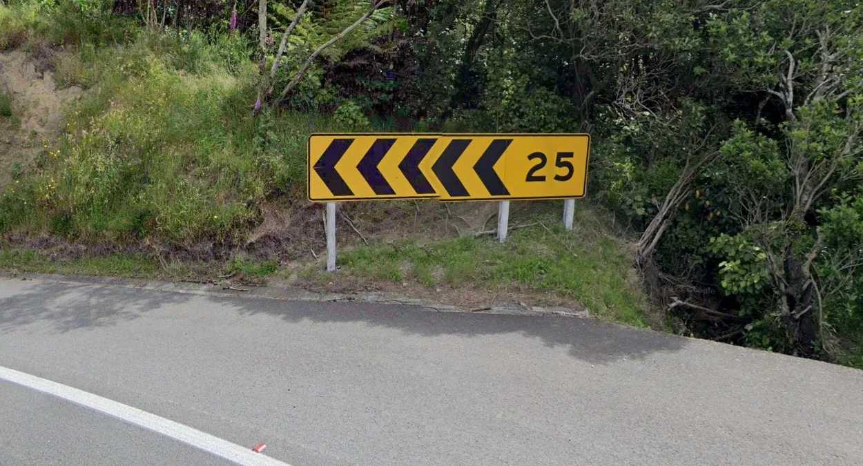 紐西蘭黃底黑字V形標誌