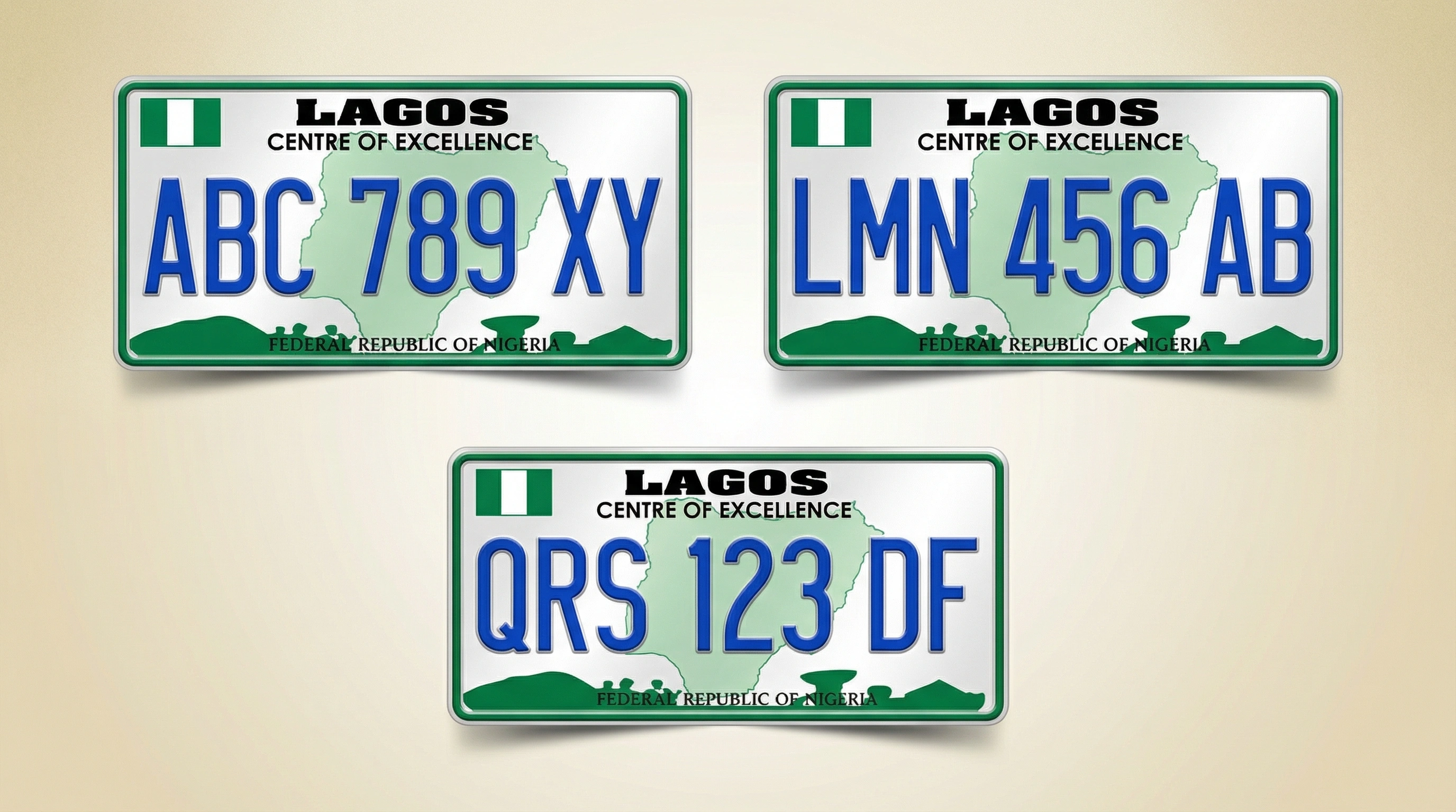 模糊綠色短車牌