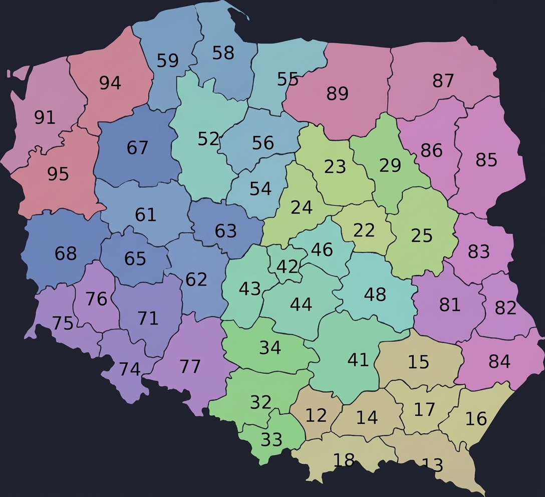 波蘭電話區號分佈