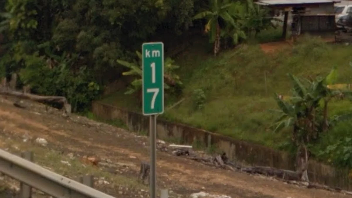 高大綠色公里標誌