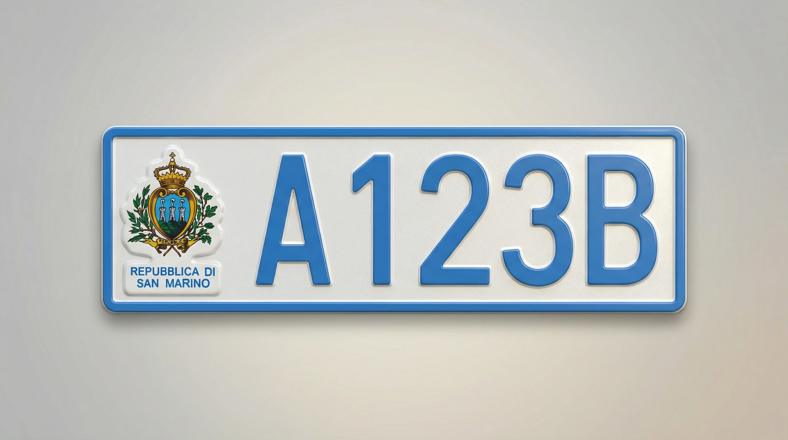 短小藍字白色車牌