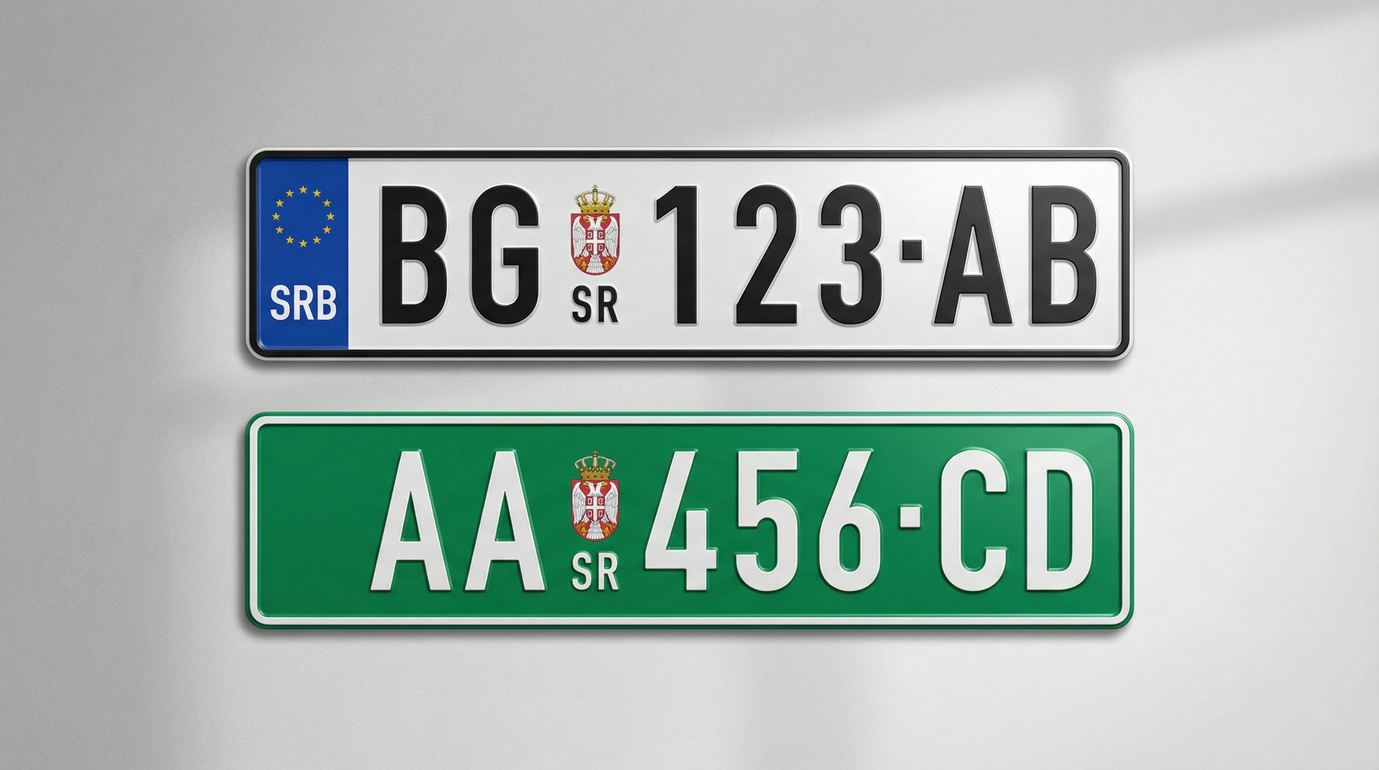 左側藍條白色車牌