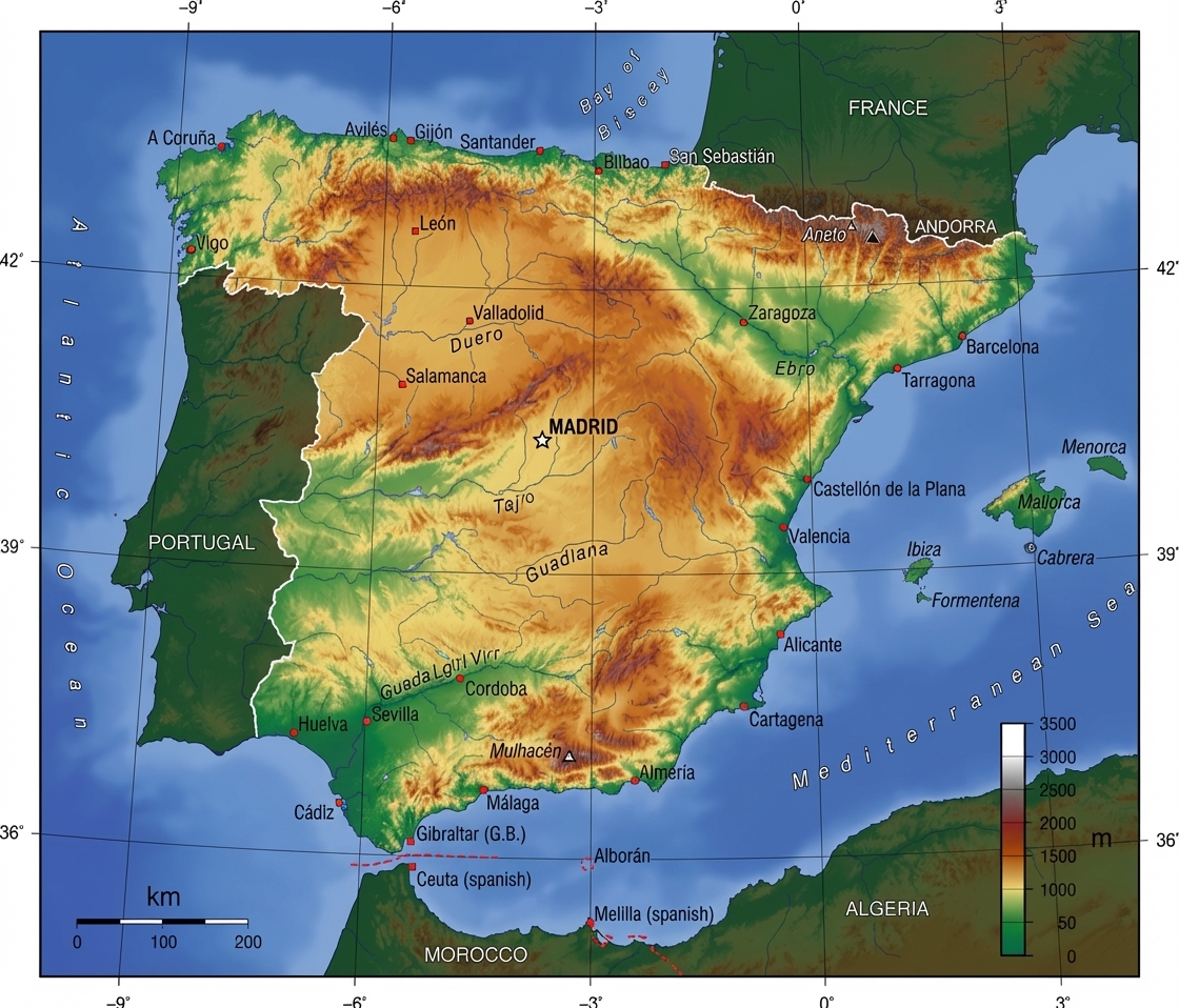 西班牙多山的地形