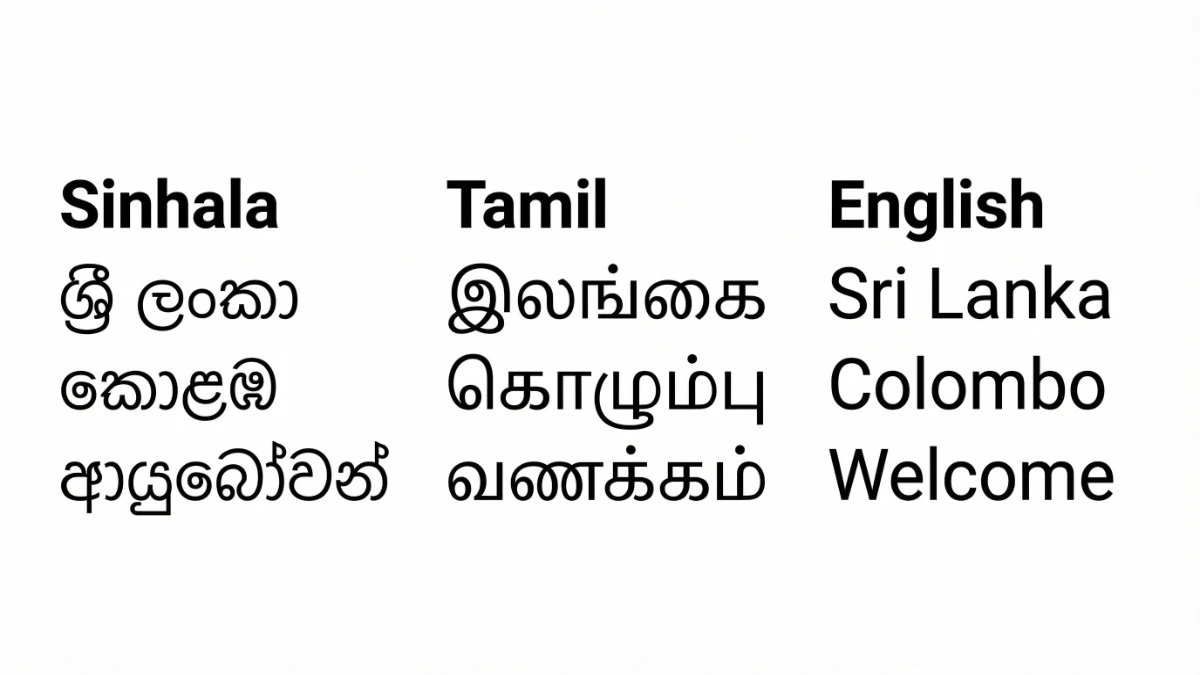 斯里蘭卡常見的僧伽羅語文字