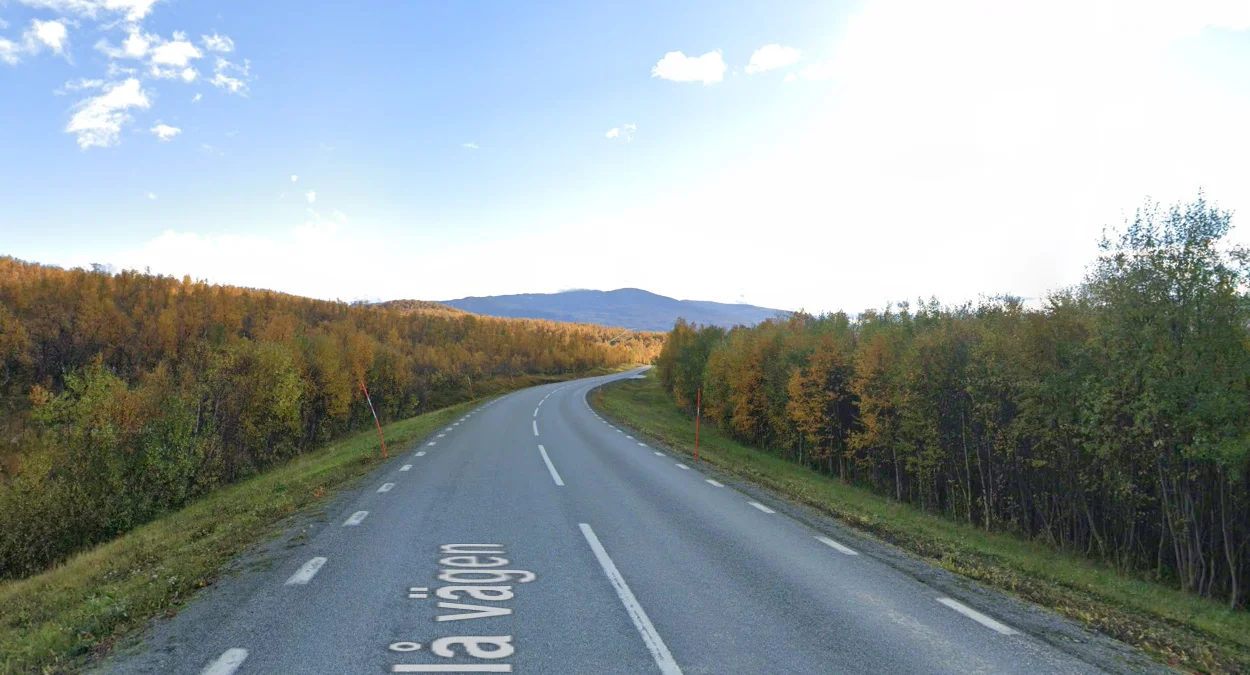 E12公路的雙寬反光片雪桿