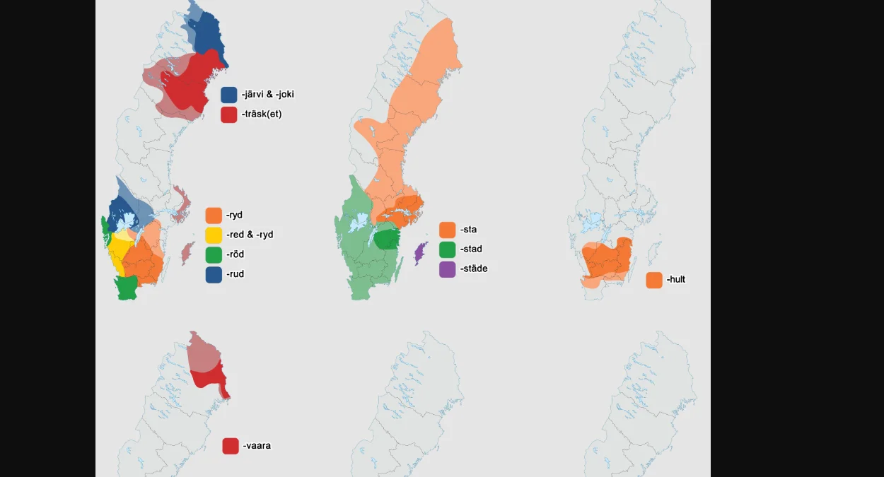 特定地區的地名結尾
