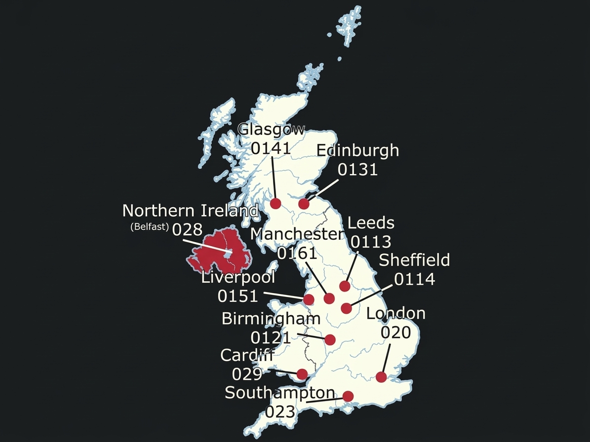 英國固定電話號碼與區號