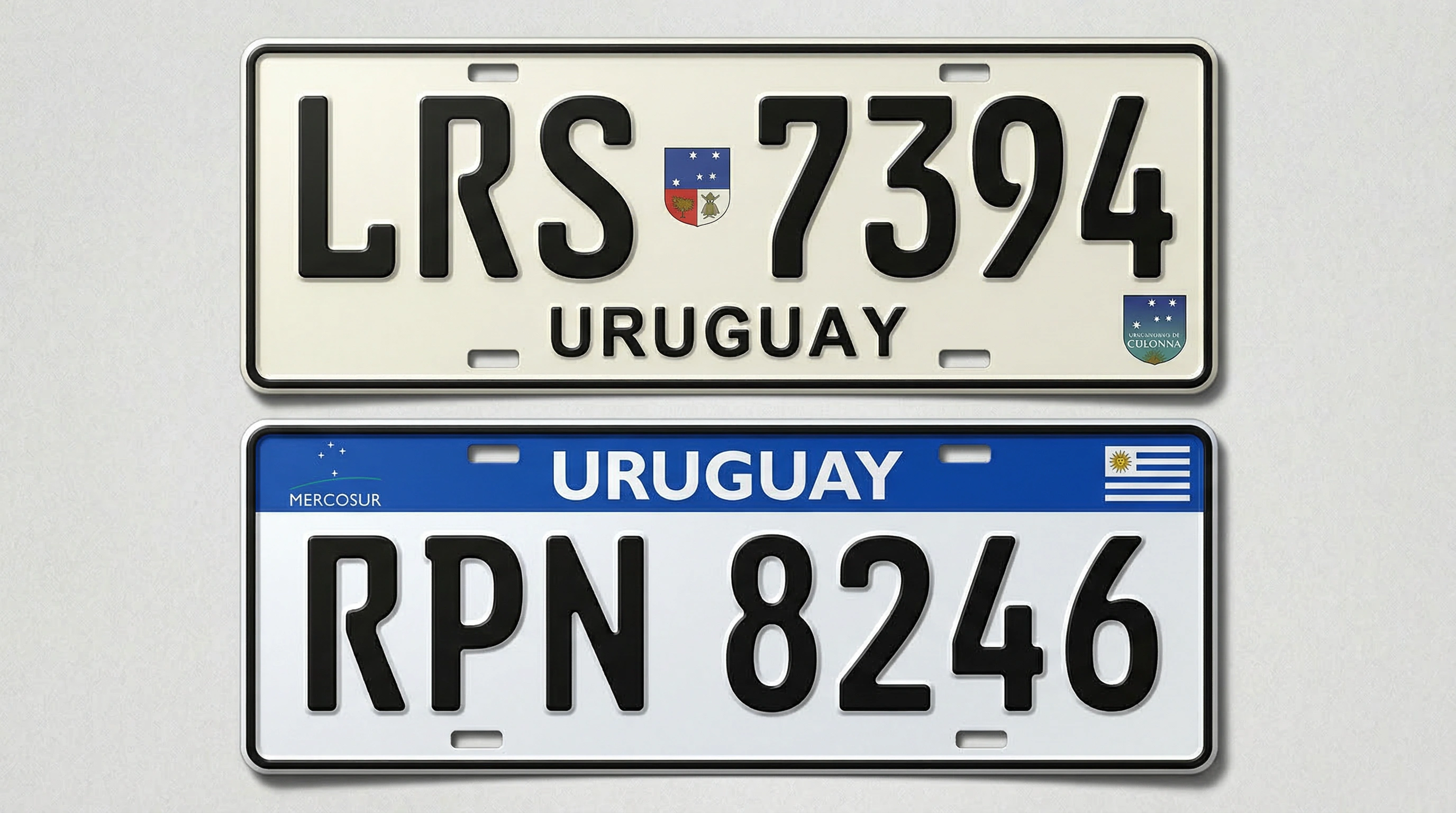烏拉圭白色車牌